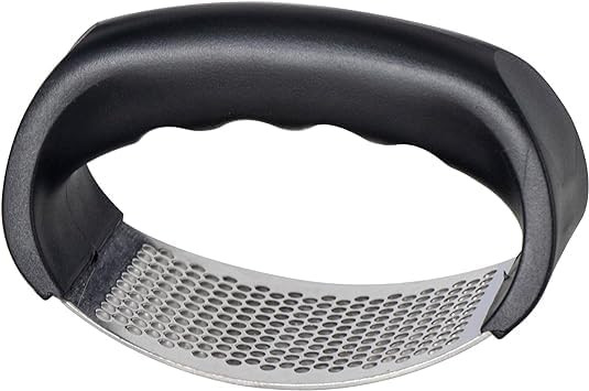2-in-1 Stainless Steel Garlic Press Set | Includes Silicone Peeler & Cleaning Brush