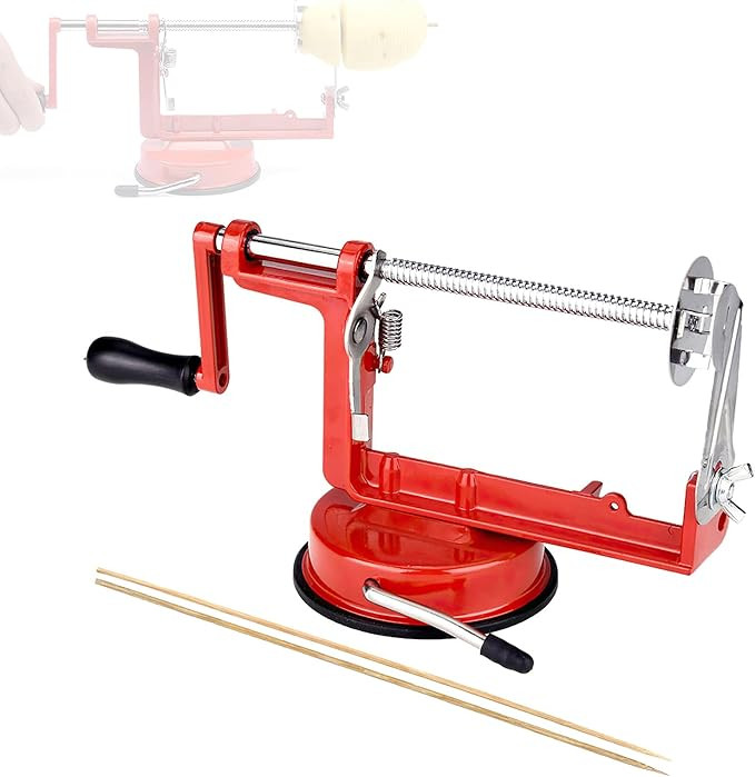 Manual Spiral Potato Slicer | Adjustable Blade, Suction Base, Includes 4 Skewers