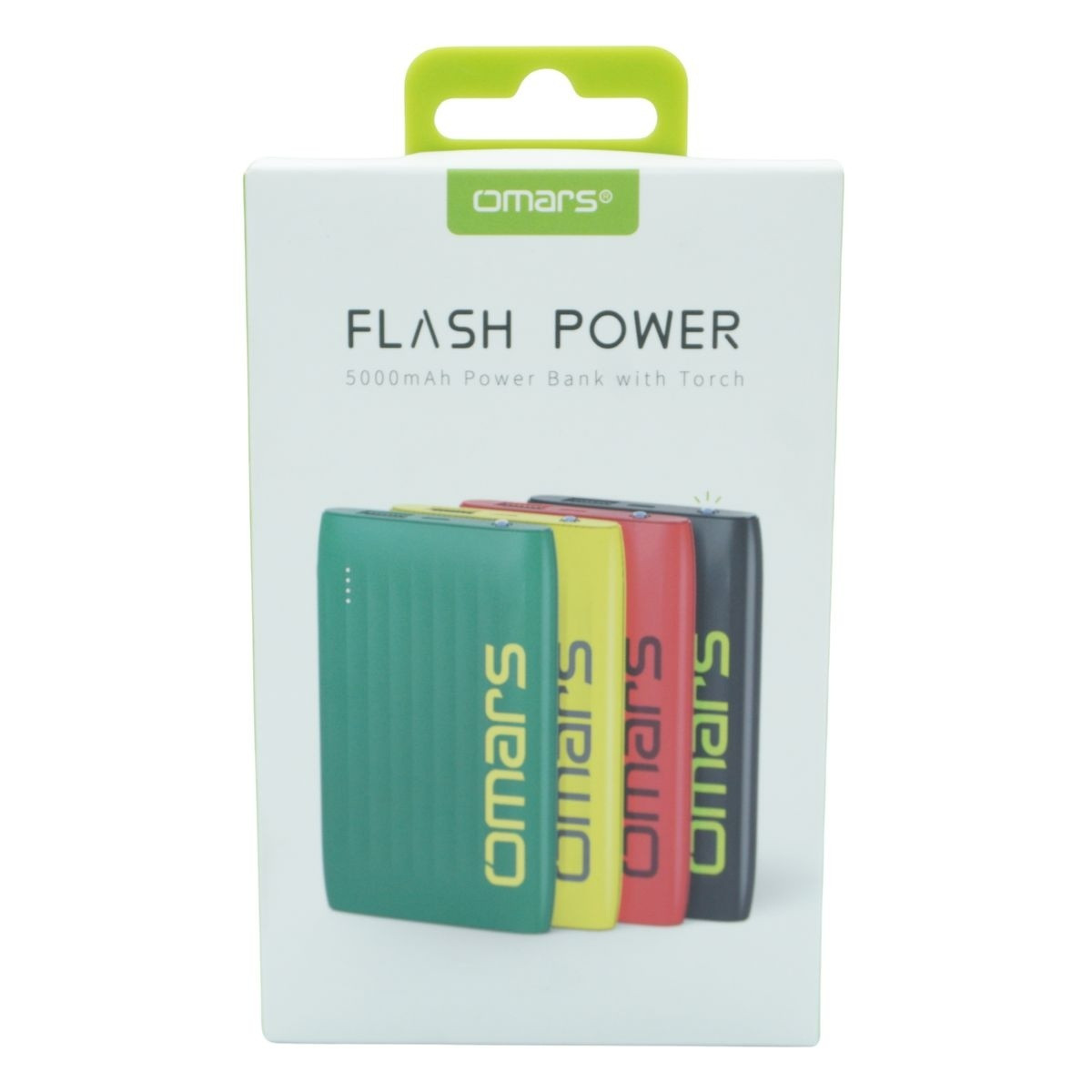 Omars 5000mAh Power Bank with Built-in Torch – Fast Charging & LED Battery Indicator