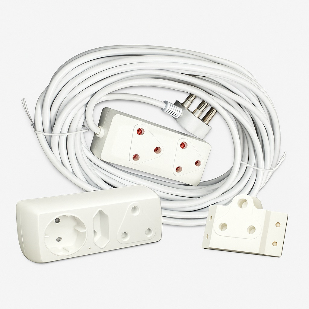 Everlotus 10m Extension Cord Combo with 3-Way Multi-Plug & Adapter – Long Reach Power Solution