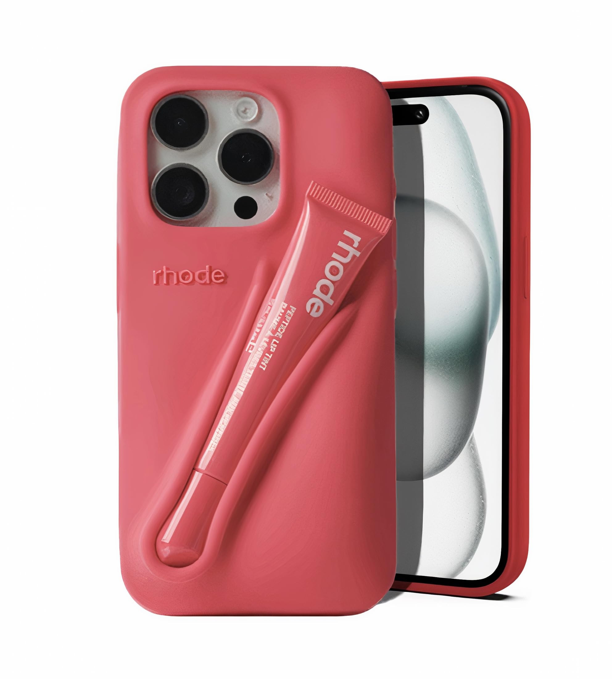 iPhone 15pro Max Phone Case With Lip Gloss Liquid Glitter Silicone Cover with Lip Gloss Holder