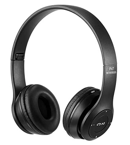 Wireless Bluetooth Headphones – Black | Built-in Mic, FM Radio & TF Card Slot