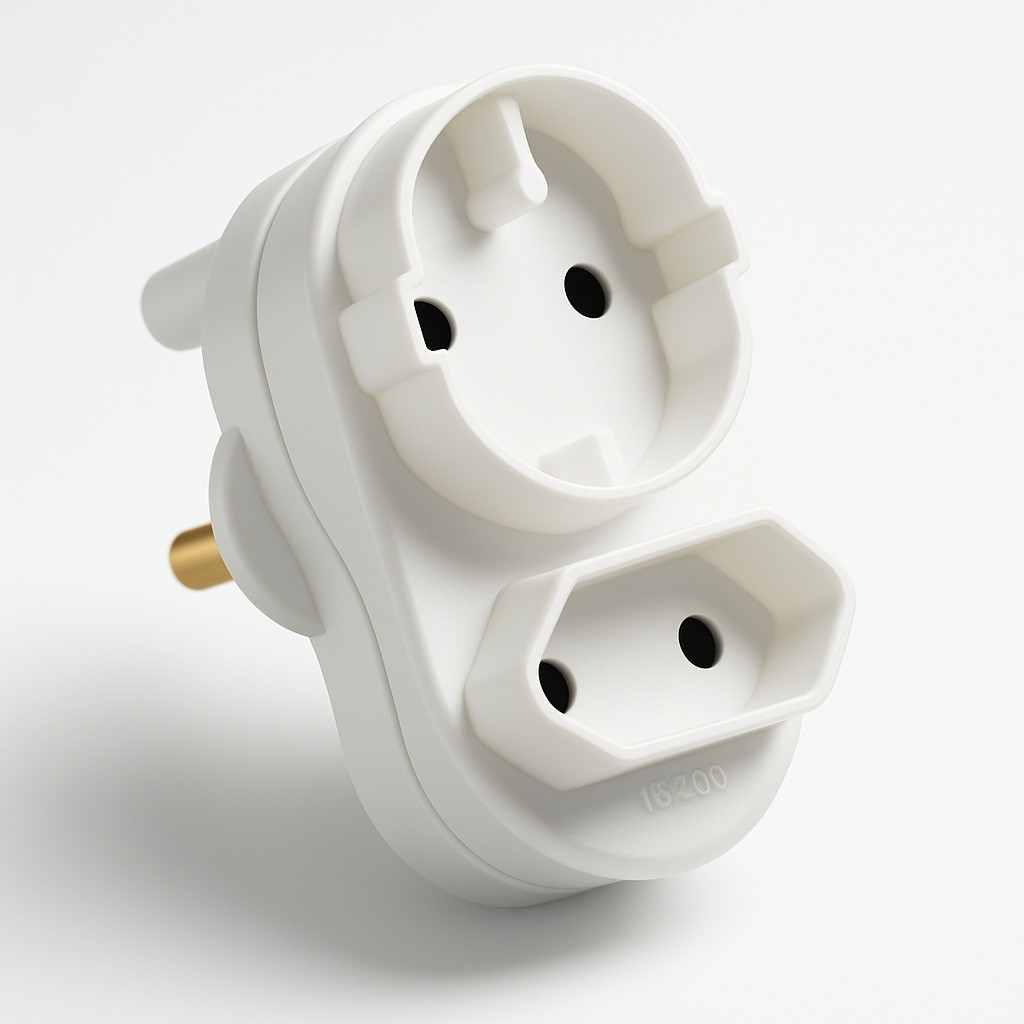Pack of 4 Twin Plug Adapter – 2-Way Power Splitter
