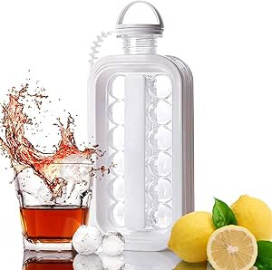 2-in-1 Portable Water Bottle & Ice Cube Maker – Travel-Friendly Design